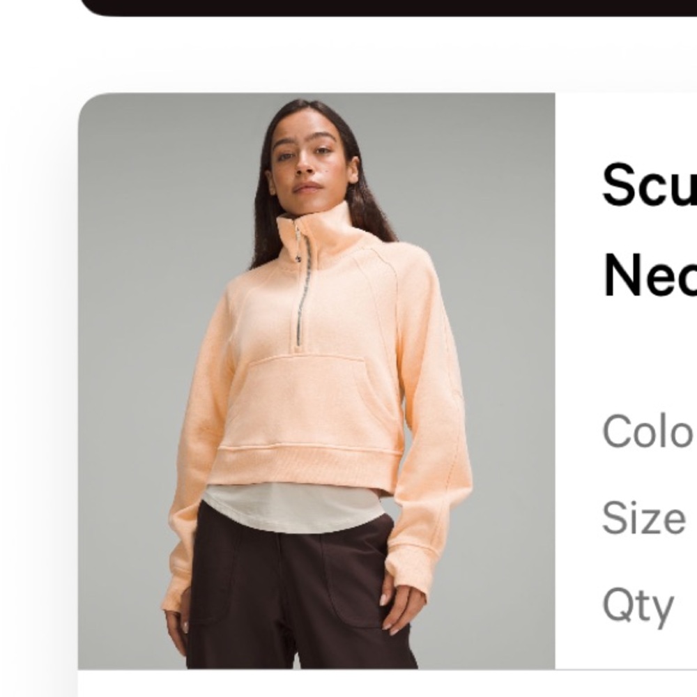 Lulu🍋 Scuba Oversized Funnel-Neck Half Zip